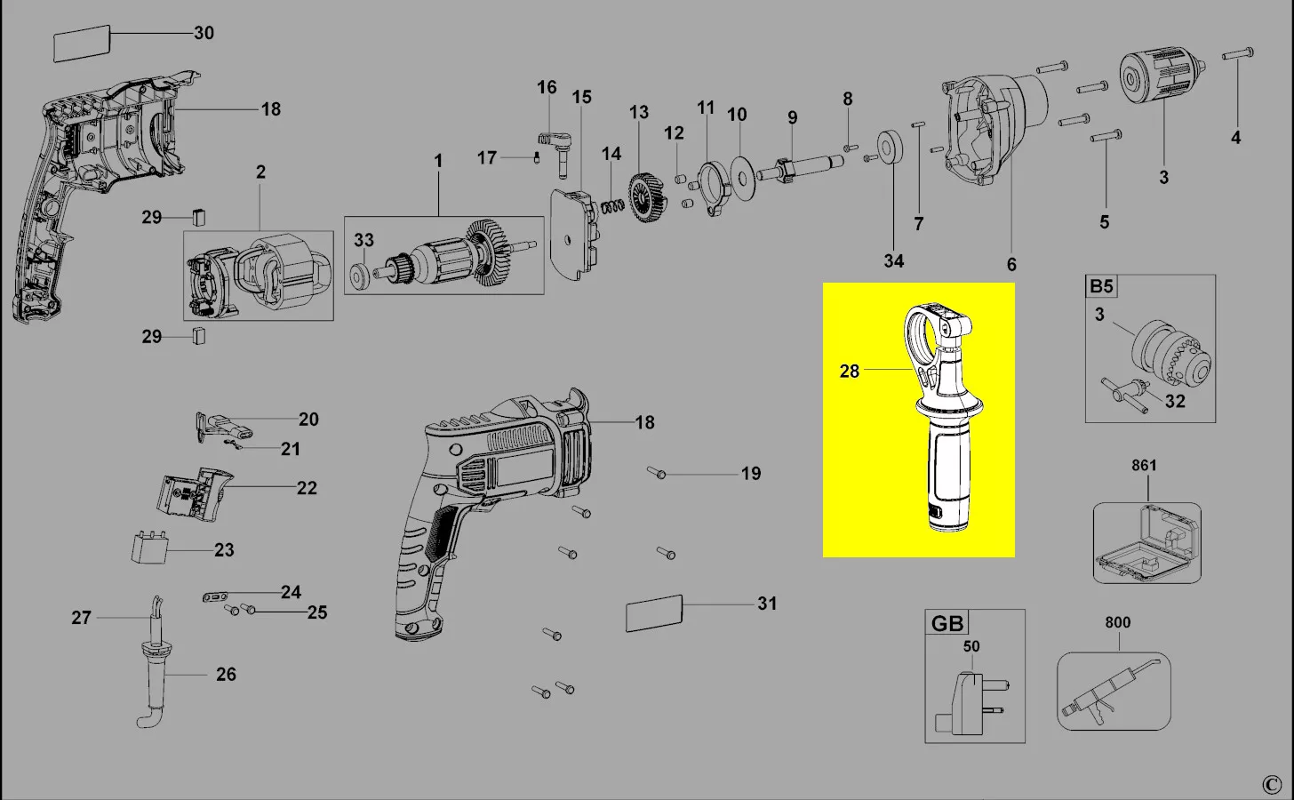 Poignée supplémentaire réf. 614670-01 Black & Decker